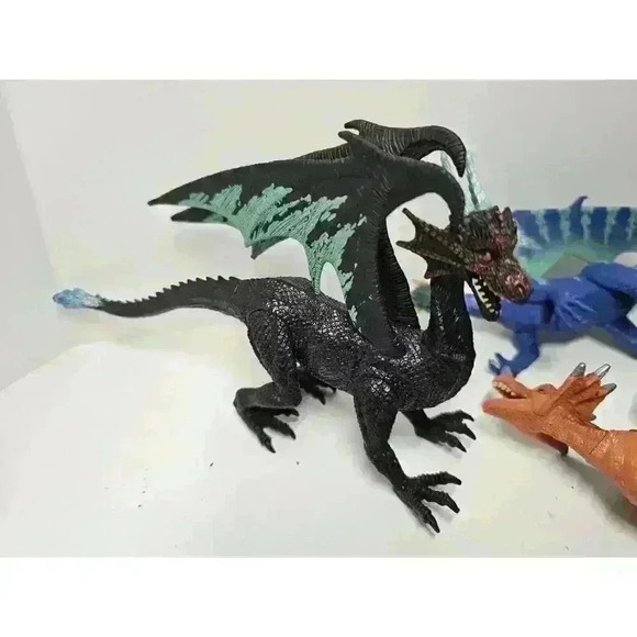 Lot Of 6 Detailed Fantasy Medieval DRAGON Figures PVC Toy - Picture 3 of 6